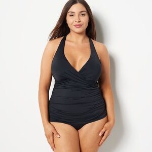 Jantzen Women's Swimsuit Sz 6 Adjustable Strap V-Neck Tankini Black